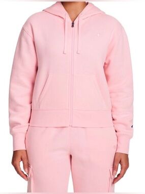 Champion Full Front Zipping Heavyweight Jacket With Hood Pastel Pink Medium